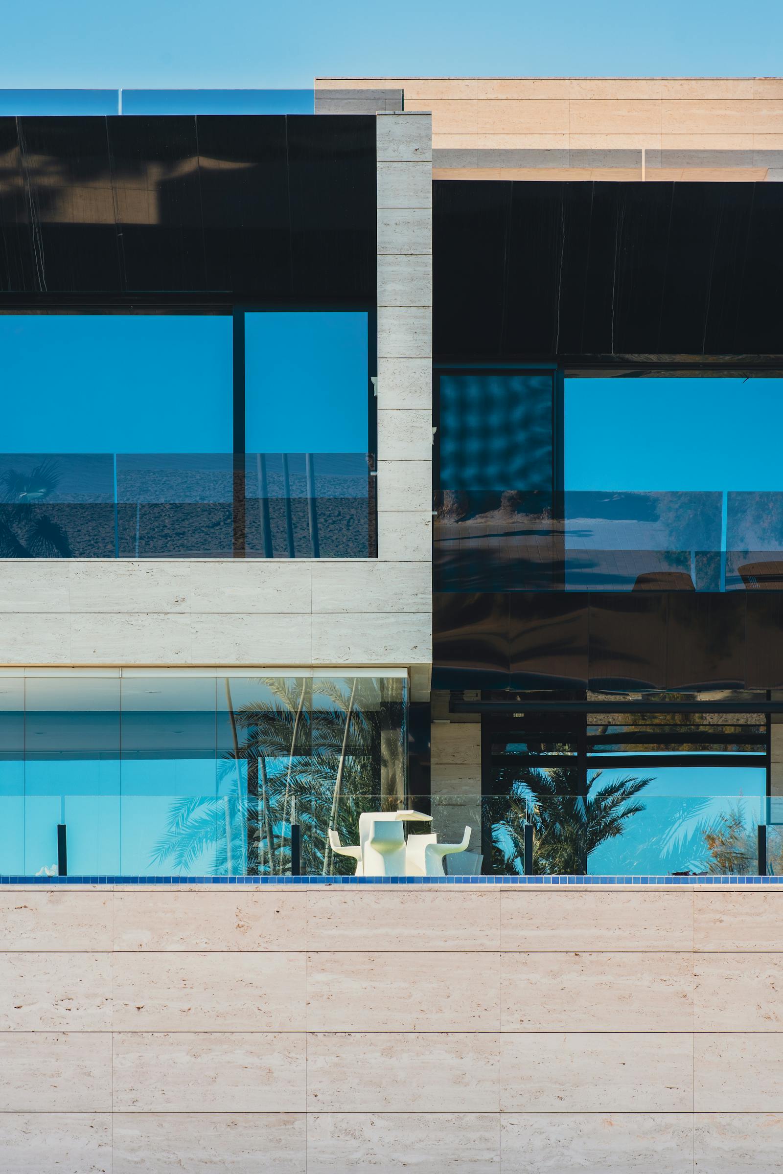 Modern exterior window installation detail